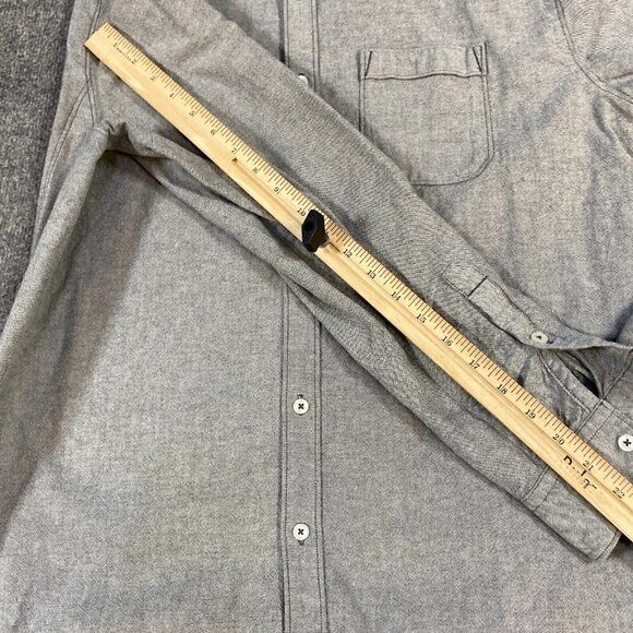 Under Armour Performance Oxford Shirt L Gray Solid Button Down Collar OCBD - Picture 7 of 8
